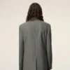 Grey New Wool Single Breasted Straight Jacket Grey New Wool Single Breasted Straight Jacket