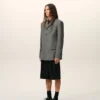 Grey New Wool Single Breasted Straight Jacket Grey New Wool Single Breasted Straight Jacket