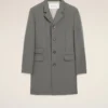 Grey New Wool Straight Simple Breasted Coat