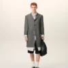 Grey New Wool Straight Simple Breasted Coat