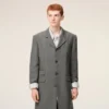 Grey New Wool Straight Simple Breasted Coat