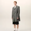 Grey New Wool Straight Simple Breasted Coat