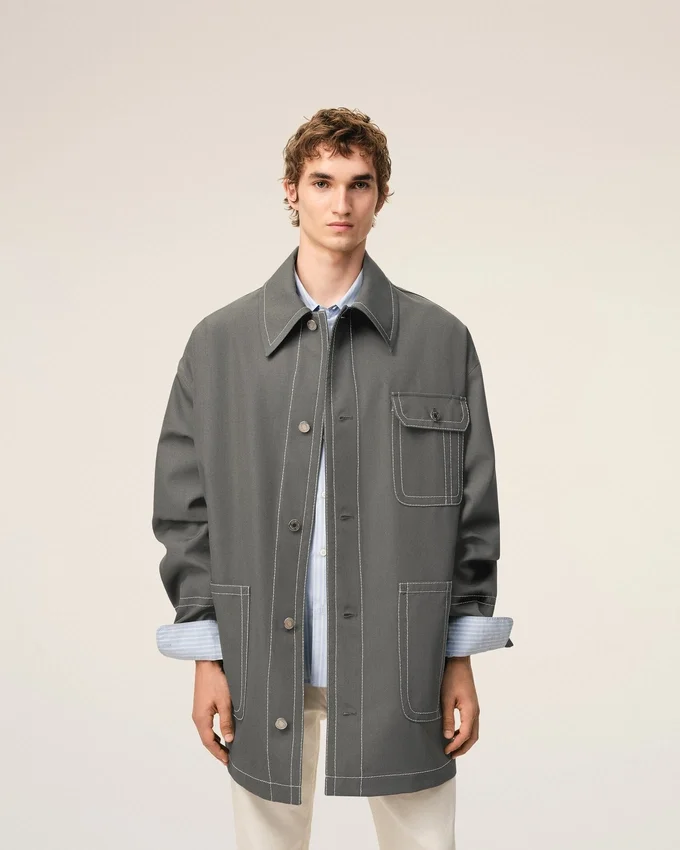 Grey New Wool Worker Jacket Grey New Wool Worker Jacket