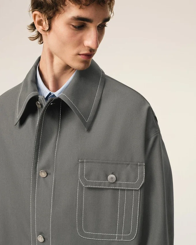 Grey New Wool Worker Jacket Grey New Wool Worker Jacket