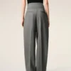 Grey New Wool Wrapped Belted Trousers Grey New Wool Wrapped Belted Trousers
