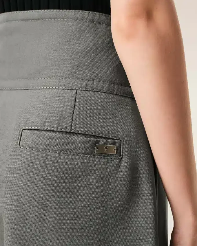Grey New Wool Wrapped Belted Trousers Grey New Wool Wrapped Belted Trousers