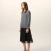 Grey Thin Wool Crewneck Ami De Coeur Sweater Grey Thin Wool Crewneck Ami De Coeur Sweater