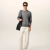 Grey Thin Wool Crewneck Ami De Coeur Sweater Grey Thin Wool Crewneck Ami De Coeur Sweater