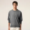 Grey Thin Wool Crewneck Ami De Coeur Sweater Grey Thin Wool Crewneck Ami De Coeur Sweater