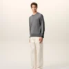Grey Thin Wool Crewneck Ami De Coeur Sweater Grey Thin Wool Crewneck Ami De Coeur Sweater