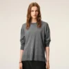 Grey Thin Wool Crewneck Ami De Coeur Sweater Grey Thin Wool Crewneck Ami De Coeur Sweater