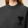 Grey Wool Ami De Coeur Crewneck Sweater