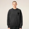 Grey Wool Ami De Coeur Crewneck Sweater
