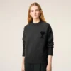 Grey Wool Ami De Coeur Crewneck Sweater