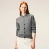 Grey Wool Crewneck Ami De Coeur Cardigan