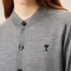 Grey Wool Crewneck Ami De Coeur Cardigan