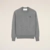 Grey Wool Crewneck Ami De Coeur Sweater Grey Wool Crewneck Ami De Coeur Sweater