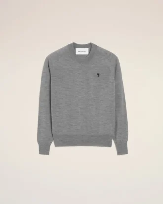 Grey Wool Crewneck Ami De Coeur Sweater