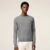 Grey Wool Crewneck Ami De Coeur Sweater Grey Wool Crewneck Ami De Coeur Sweater