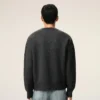 Grey Wool Crewneck Sweater with Contrasted Ami De Coeur