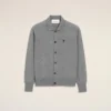 Grey Wool Shirt Collar Ami De Coeur Cardigan