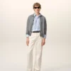 Grey Wool Shirt Collar Ami De Coeur Cardigan