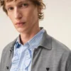 Grey Wool Shirt Collar Ami De Coeur Cardigan