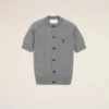 Grey Wool Short Sleeves Ami De Coeur Cardigan Grey Wool Short Sleeves Ami De Coeur Cardigan