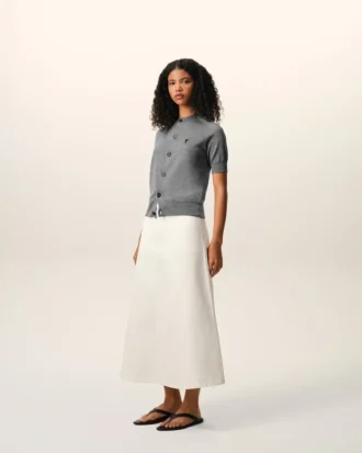 Grey Wool Short Sleeves Ami De Coeur Cardigan