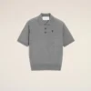 Grey Wool Short Sleeves Ami De Coeur Polo