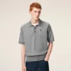 Grey Wool Short Sleeves Ami De Coeur Polo
