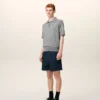 Grey Wool Short Sleeves Ami De Coeur Polo