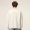 Natural Wool Cardigan with Contrasted Ami De Coeur