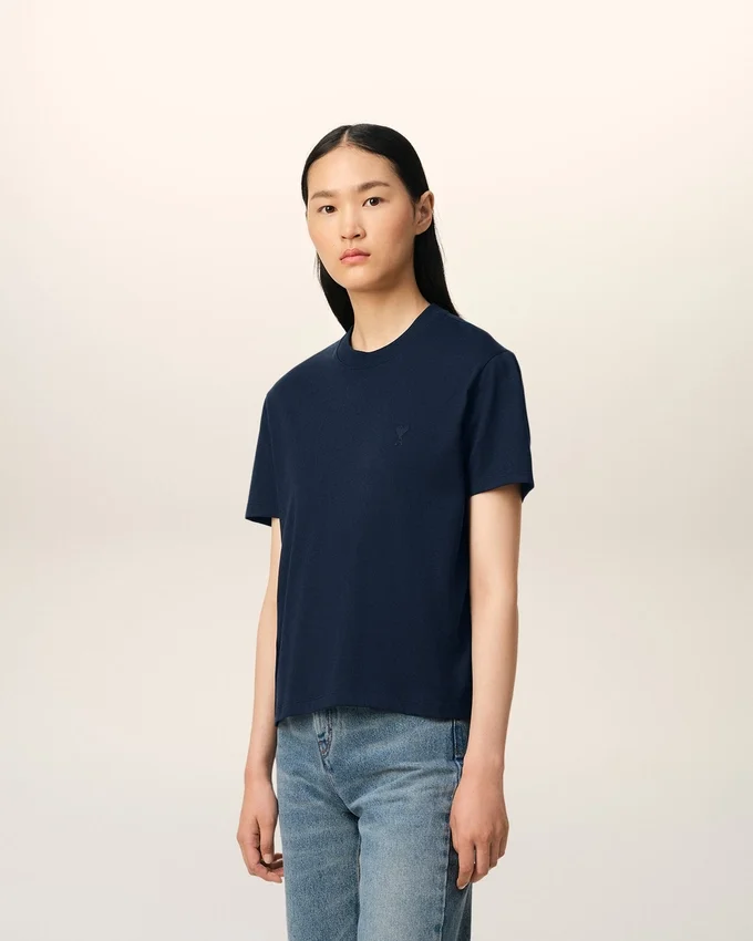 Navy Cotton Ami De Coeur T-Shirt Navy Cotton Ami De Coeur T-Shirt