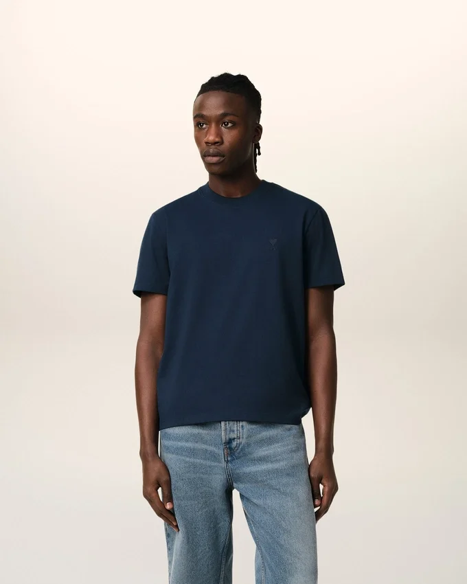 Navy Cotton Ami De Coeur T-Shirt Navy Cotton Ami De Coeur T-Shirt