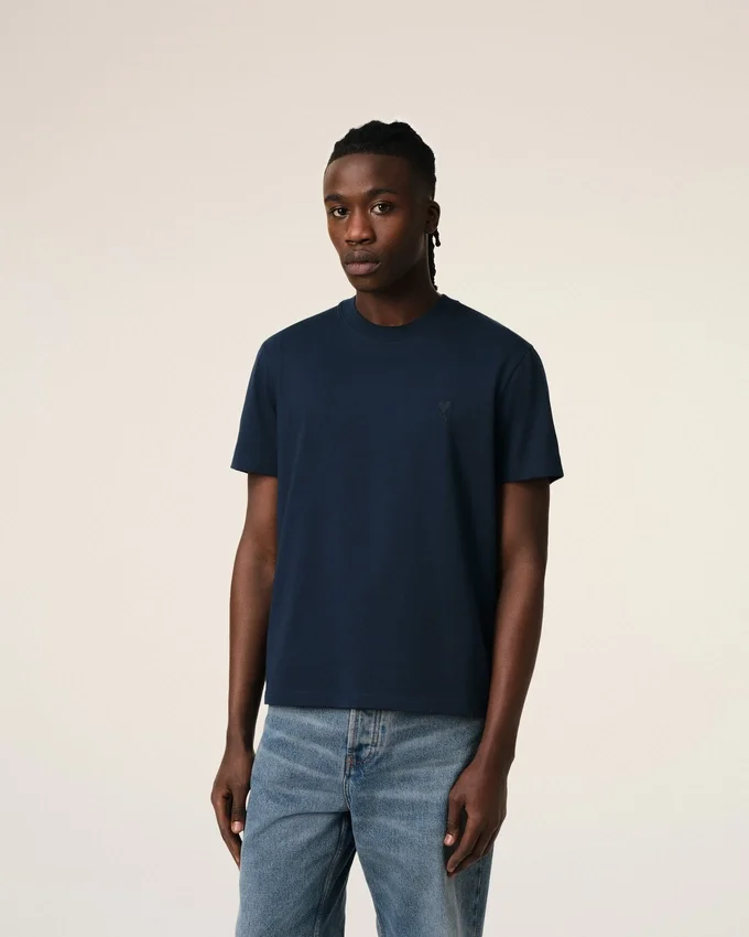 Navy Cotton Ami De Coeur T-Shirt Navy Cotton Ami De Coeur T-Shirt