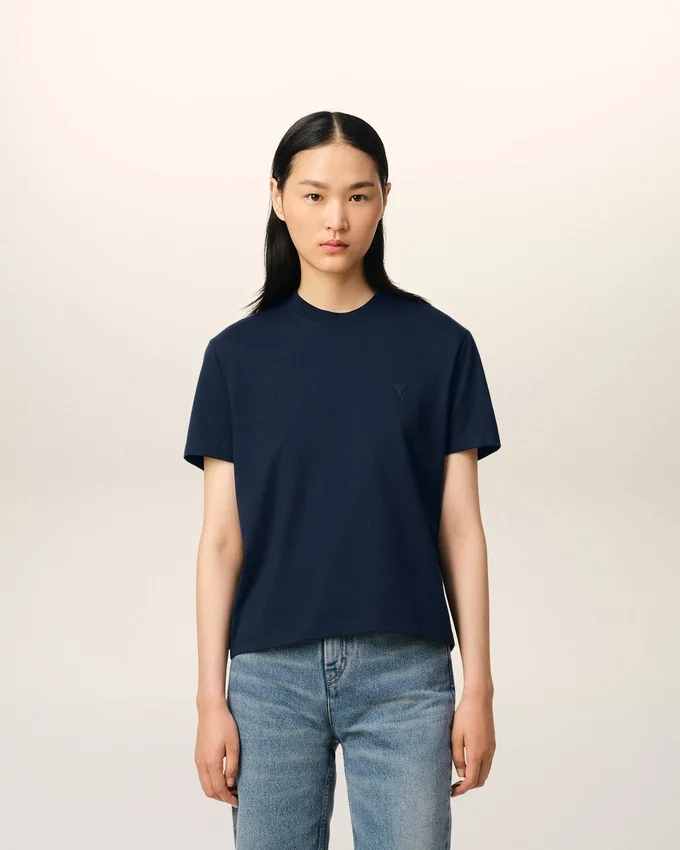 Navy Cotton Ami De Coeur T-Shirt Navy Cotton Ami De Coeur T-Shirt