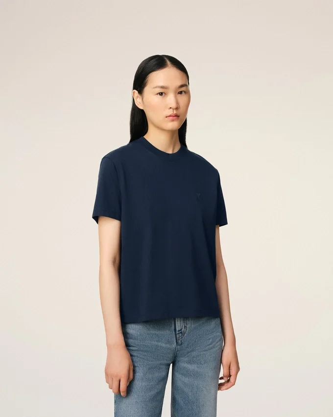 Navy Cotton Ami De Coeur T-Shirt Navy Cotton Ami De Coeur T-Shirt