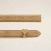 Orange Cowhide Leather Ami De Coeur Buckle Belt