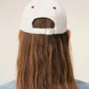 Red and White Bicolor Cotton Ami Paris Cap Red and White Bicolor Cotton Ami Paris Cap