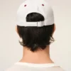 Red and White Bicolor Cotton Ami Paris Cap Red and White Bicolor Cotton Ami Paris Cap