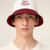 Red and White Cotton Ami Paris Hat
