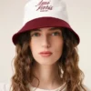 Red and White Cotton Ami Paris Hat