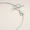 Silver Brass Ami De Coeur 2 in 1 Chain Necklace