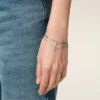 Silver Brass Ami De Coeur 2 in 1 Chain Necklace
