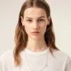 Silver Brass Ami De Coeur Chain Necklace