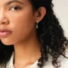 Silver Brass Small Ami De Coeur Hoops