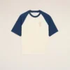 White and Blue Cotton Ami De Coeur Knitted Patch T-Shirt White and Blue Cotton Ami De Coeur Knitted Patch T-Shirt