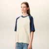 White and Blue Cotton Ami De Coeur Knitted Patch T-Shirt White and Blue Cotton Ami De Coeur Knitted Patch T-Shirt