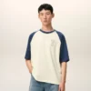 White and Blue Cotton Ami De Coeur Knitted Patch T-Shirt White and Blue Cotton Ami De Coeur Knitted Patch T-Shirt